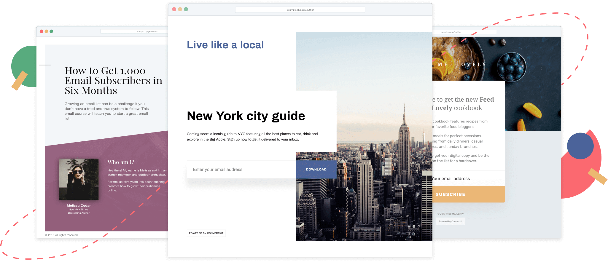 ConvertKit Landing Page Creator Feature Hero Section Screenshot