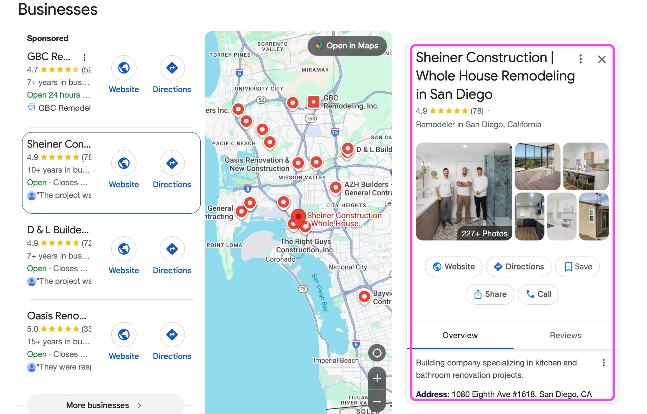 contractor google my business profile gbp
